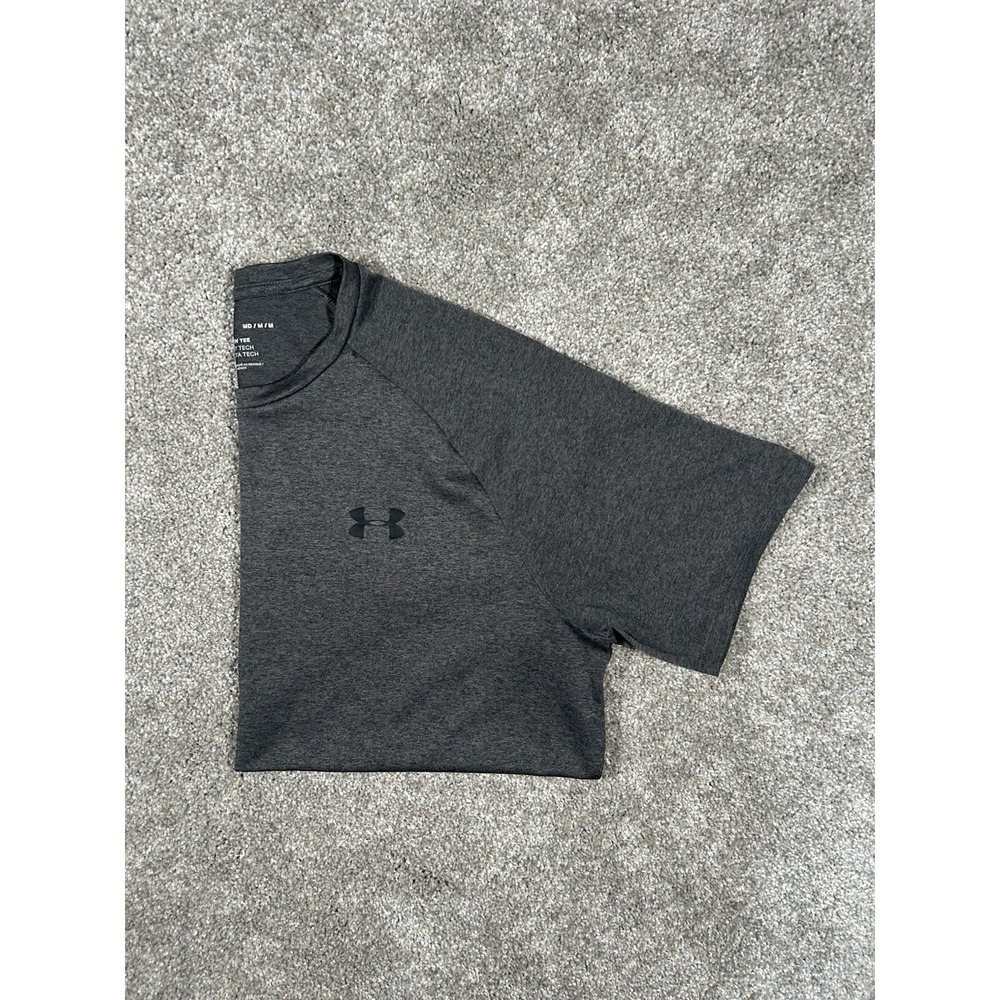 Under Armour Tech T-Shirt Dark Gray Athletic Tee Size Medium - Picture 2 of 5